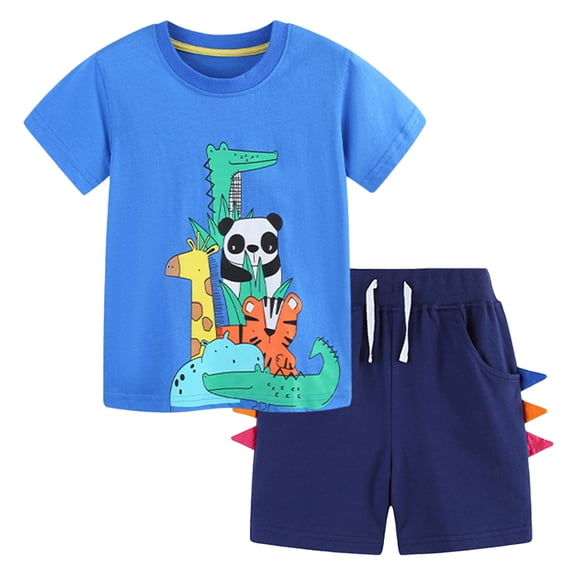 Baby Toddler Boys Shirts Short-Sleeve Little Kids Cotton t Shirts Boys Tops Tees 18M-5T (Blue, 5-6 Years)