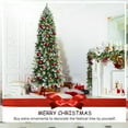 thumbnail image 6 of Patiojoy 7.5ft Evergreen Christmas Tree Hinged Artificial Xmas Tree w/ Snow Sprayed Branch Tips & Red Berry Clusters, 6 of 10