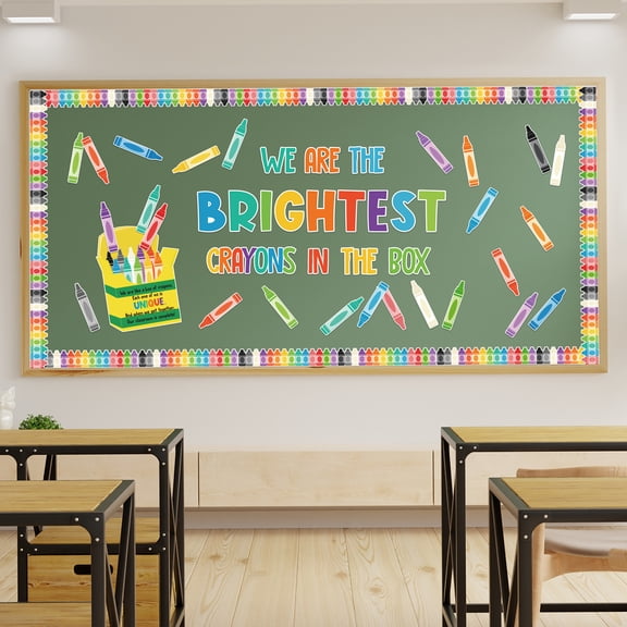 We Are The Brightest Crayons In The Box Paper Cutouts for Back to School Bulletin Board Decoration,117 Pieces