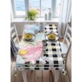 thumbnail image 3 of Spring Easter Flowers Rectangle Tablecloth, Farmhouse Floral Black Buffalo Plaid Waterproof & StainResistant Tablecloth, Washable Oil-proof Table Cover for Dining/Party/Wedding/Buffet 52x70 In, 3 of 9