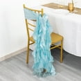 BalsaCircle 5 Blue Curly Willow Chiffon Satin Chair Sashes Wedding Party Events Reception ...