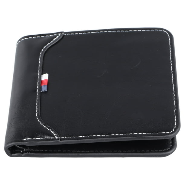 Cartera Con Tarjetero, Cartera Delgada De Cuero De PU, Elegante, Negra, Elegante, A Prueba De Arañazos, Portátil Para Trabajo De Oficina