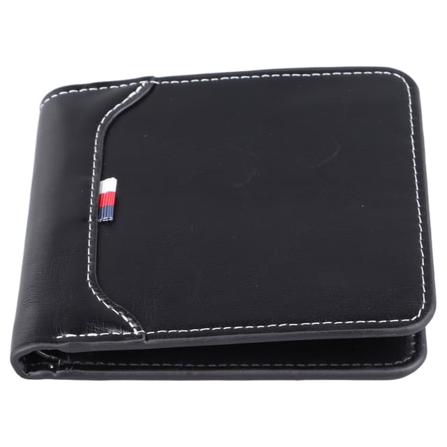 Cartera Con Tarjetero, Cartera Delgada De Cuero De PU, Elegante, Negra, Elegante, A Prueba De Arañazos, Portátil Para Trabajo De Oficina