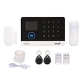 thumbnail image 1 of Riwcyla 433MHz Wireless WIFI + GSM Auto,dial System LCD Display Door Sensor PIR Motion Sensor Phone APP Remote Control Compatible with Home Voice Control Smart Home Burglar System, 1 of 6