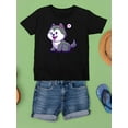thumbnail image 3 of Cute Cartoon Husky Pup T-Shirt Juniors -Image by Shutterstock,  Large, 3 of 4