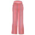 thumbnail image 4 of Bibifish Womens Pants Trendy Popcorn Red White Stripe Casual Trousers Loose Fit Wide Leg Casual Trendy Daily Elastic Waist Trousers, 4 of 5