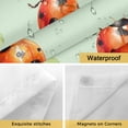 thumbnail image 4 of No Hook Shower Curtains with Snap-in Liner Set, Cute Ladybugs Waterproof Hotel Style Bathroom Shower Curtain, Spring Botanical Leaves Green Breathable Mesh Top Window Bath Curtains 66''x72'', 4 of 9