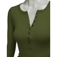 thumbnail image 4 of Doublju Womens Long Sleeve Thermal Henley Top with Female Plus Size, 4 of 4