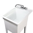 thumbnail image 6 of Open Box UTILITYSINKS Plastic 18” Utility Tub Sink with Swing Faucet, White, 6 of 10