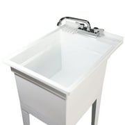 UTILITYSINKS Freestanding Utility Sink - Swing Faucet and Quick Connect Drain - 18 in