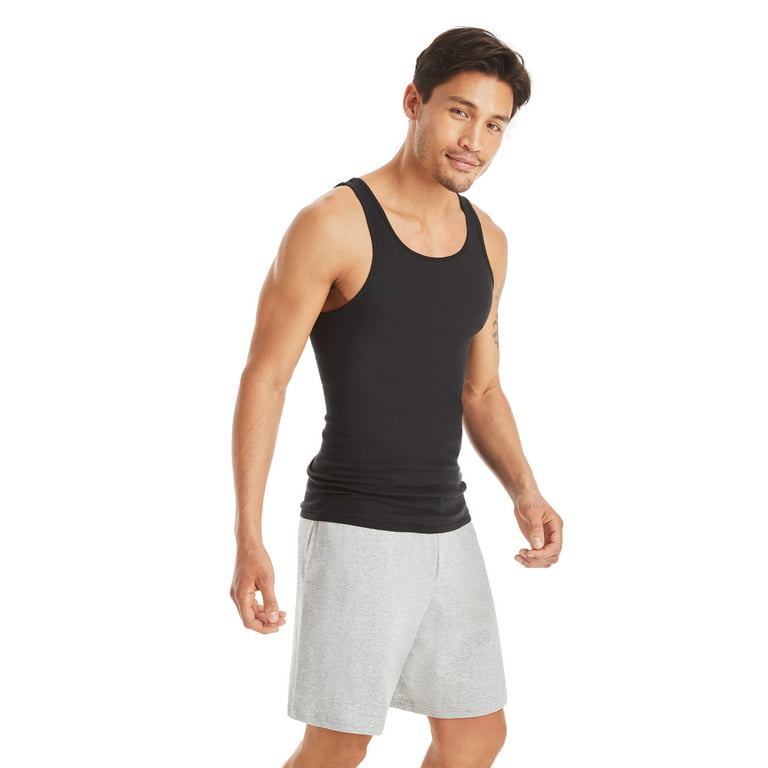 Hanes Men's Red Label Dyed Tanks 2 Pack Blk/Grey, S-Assorted