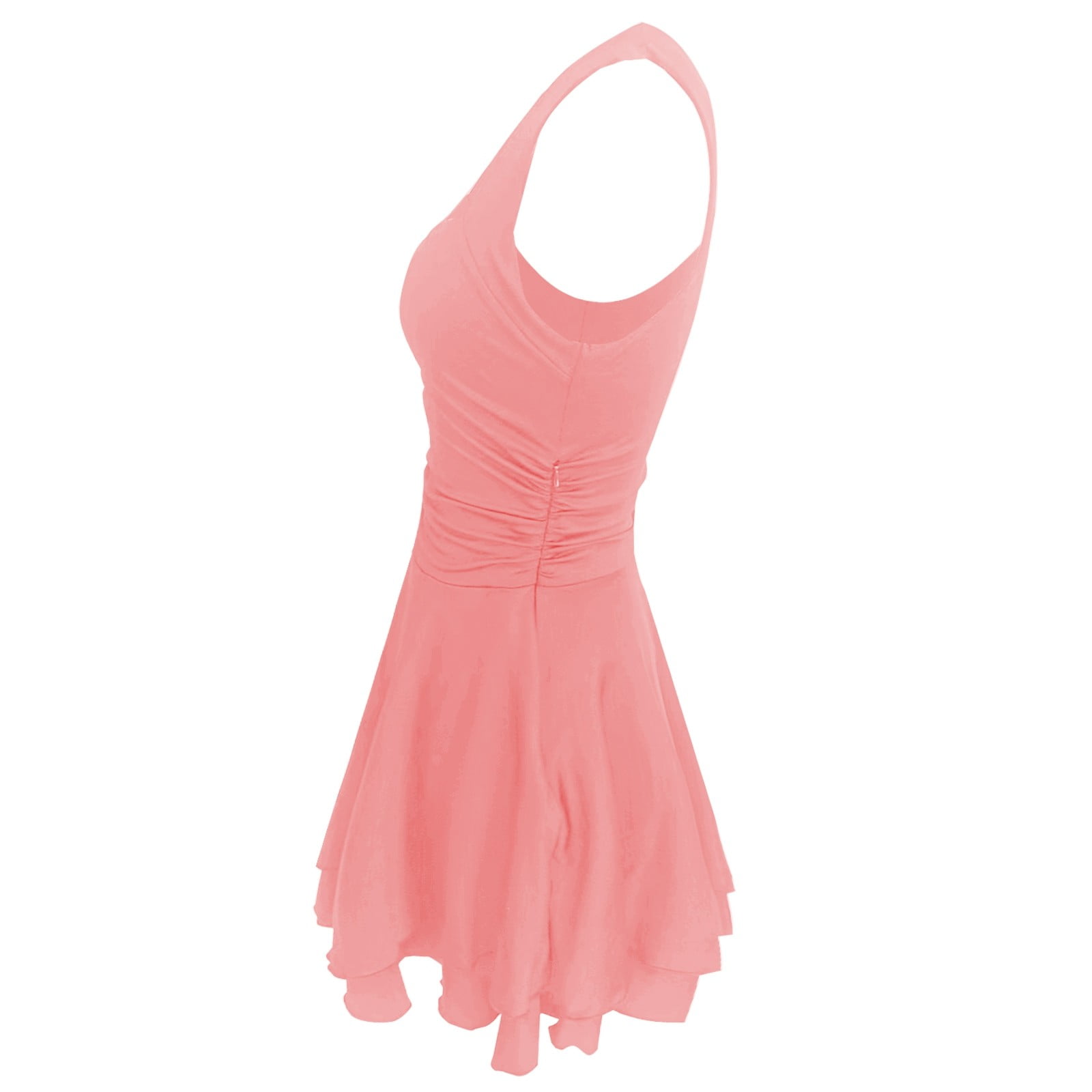 Wuxian Women Tennis Dress Sleeveless Wide Strap Popular Square Neck High Waist Ruched A-Line Ruffle Tiered Flowy Athletic Sport Workout Yoga Mini Dresses,Light Pink,L