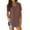 Brown, variant on Shirts for Women Summer Women's V Neck Short Sleeved Loose T Shirt With Arc Hem Large Size Solid Color Top(Brown,Xxxl)