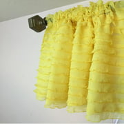 Yellow Ruffle Valance Curtain Sheer Window Treatment