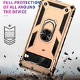 thumbnail image 6 of Feishell Hybrid Armor Phone Case for Google Pixel 7a,Military Grade Shockproof 360 Rotatable Metal Ring Holder Kickstand Support Magnetic Car Mount Dual Layer Protective Phone Cover,Gold, 6 of 7