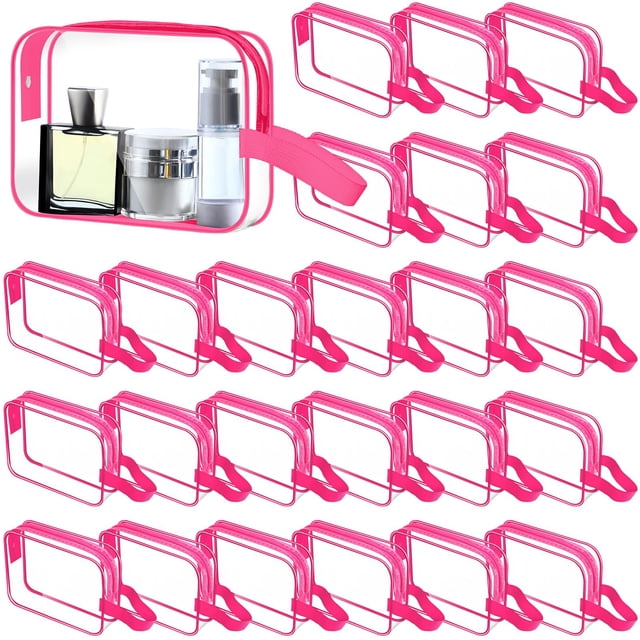 Neceser Silkfly de PVC transparente para viajes con asa, 24 unidades