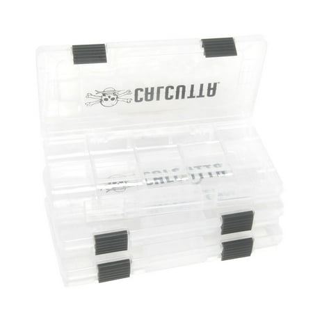 Calcutta 2-Latch Tackle Trays Size 3500 | Fishing Storage Box Organizer Case 3 Pack