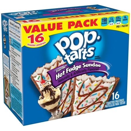 Pop-Tarts Frosted Hot Fudge Sundae Breakfast Toaster Pastries, 27.1 oz, 16 Count
