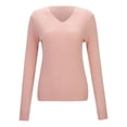 thumbnail image 3 of Women's Sweaters Long Sleeve Shirts for Women V Neck Casual Spring Tops Ribbed Knit Slim Fit Lightweight Pullover Sweaters, 3 of 4