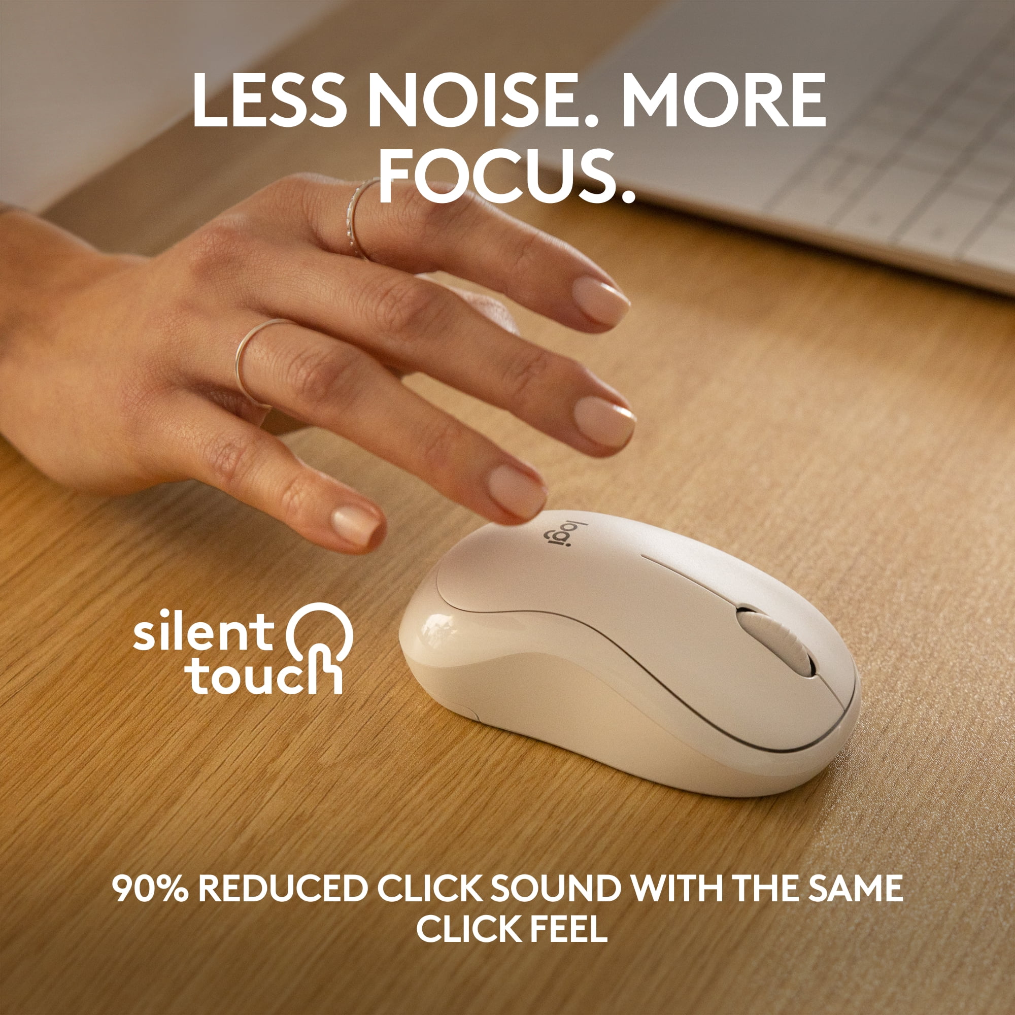 Logitech M240 Silent Bluetooth Mouse, Wireless, Compact, Portable, Smooth Tracking, 18-Month Battery, Off-white