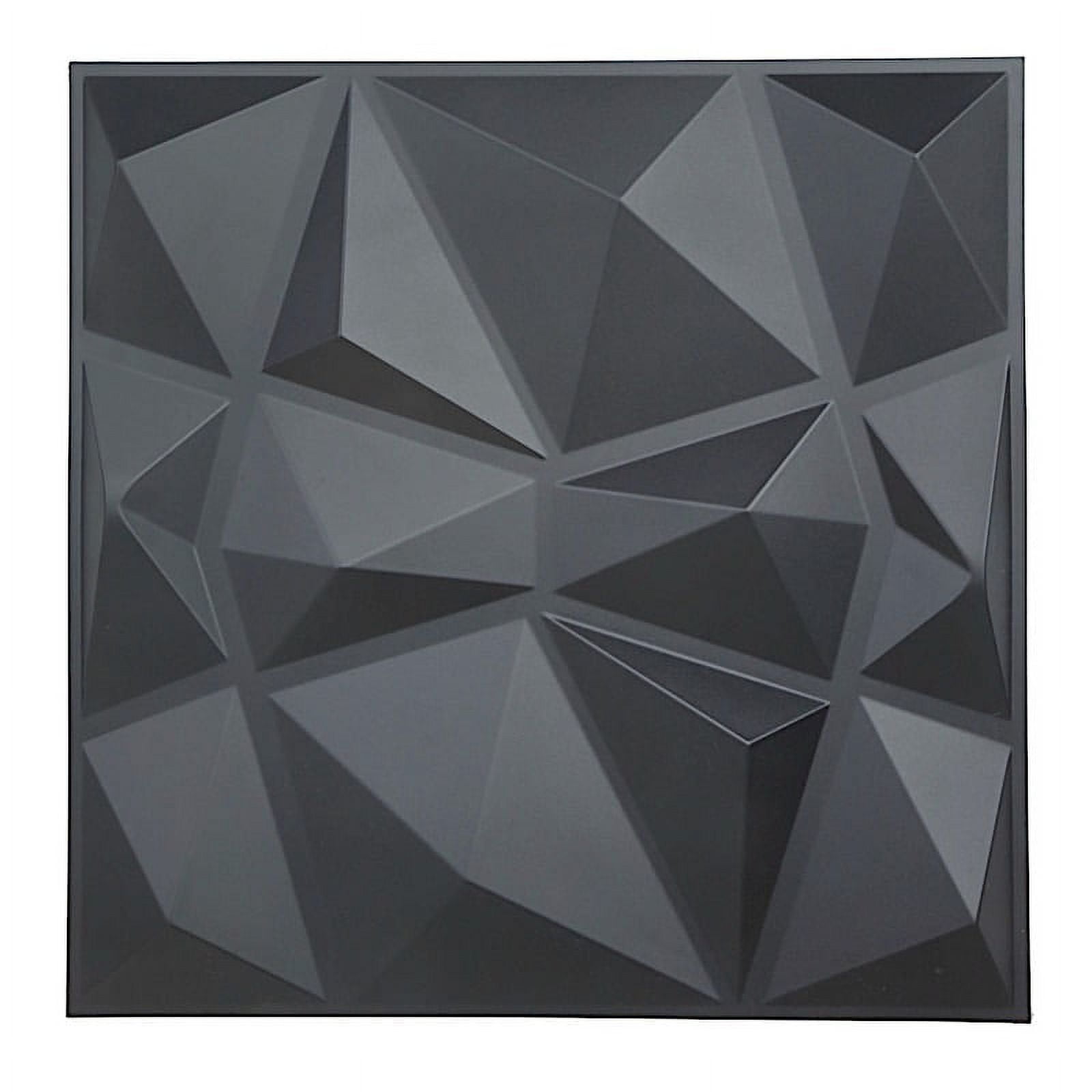 BalsaCircle 12 Matte Black 20x20" Square 3D Diamond Textured PVC Stick On Wall Panels Party Events Home Decorations