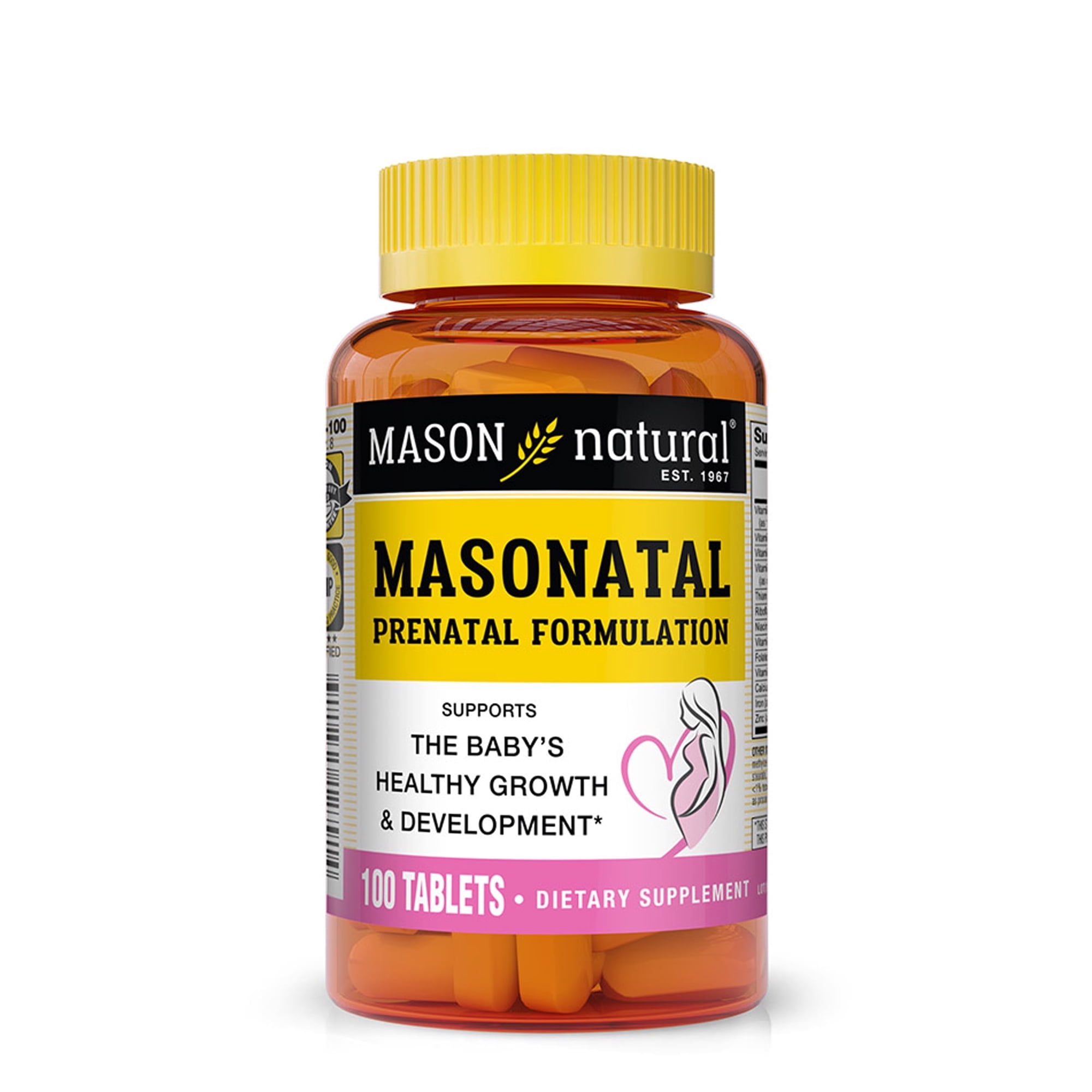 Mason Natural Masonatal Prenatal Formulation Multivitamin for Women, 100 Tablets