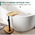 thumbnail image 5 of Bamboo Tray Table for Couch Arm, Side Table with 360° Rotating Holder, Height Adjustable Bamboo Narrow Side Table Sofa Table Bed Tray, 5 of 7