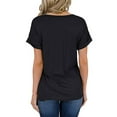 thumbnail image 3 of SHEOWO Women Short Sleeve T-shirt Casual Pocket Tee Summer V Neck Basic Tops Ladies Plain Blouse T Shirts, 3 of 4