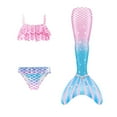 thumbnail image 1 of Hiiyo Big Girl's Bikini Tail Swimsuit Fish Scale Print UPF 50+ Bathing Suit,3-Piece, 1 of 3
