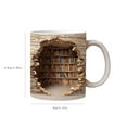 OAVQHLG3B 3D Bookshelf Mug A Library Shelf Cup, Library Bookshelf Mug