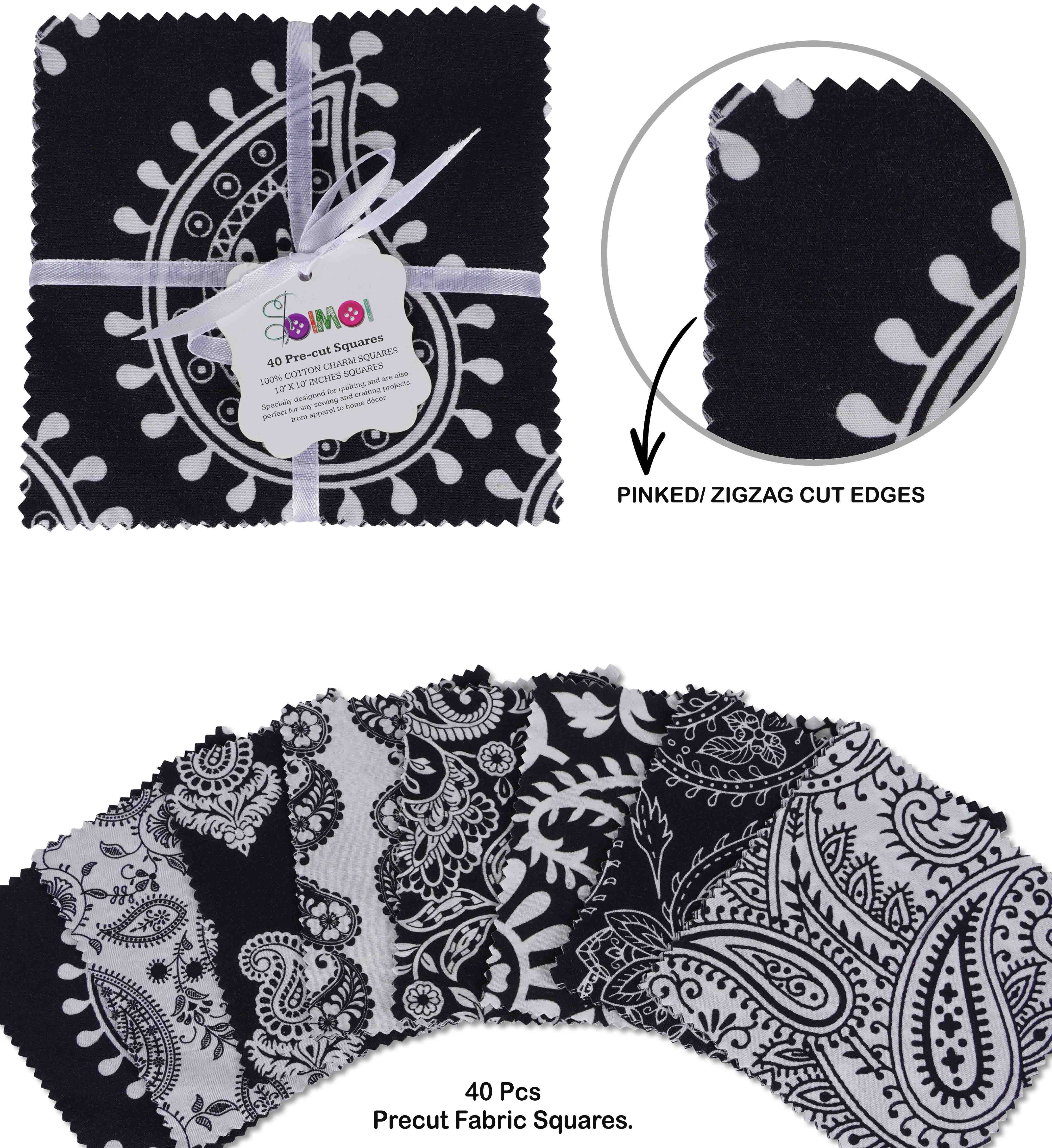 Precut 10-inch Prints Cotton Fabric Bundle Quilting Squares Charm Pack DIY Patchwork Sewing Craft