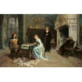 thumbnail image 2 of Induno, Girolamo 14x11 Black Ornate Wood Framed with Double Matting Museum Art Print Titled - Fernando and Iolanda Playing Chess, 2 of 4