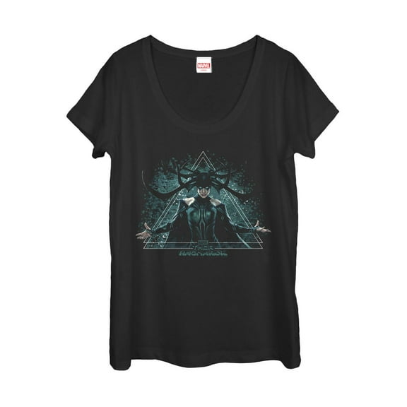 Women's Marvel Thor: Ragnarok Hela Triangle Scoop Neck Black Small