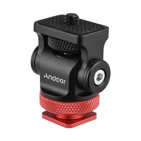 

Andoer 360° Rotatable Monitor Cold Shoe Mount Adapter Head with 14-inch Interface Allen for Monitor Microphone Expansion Mounting