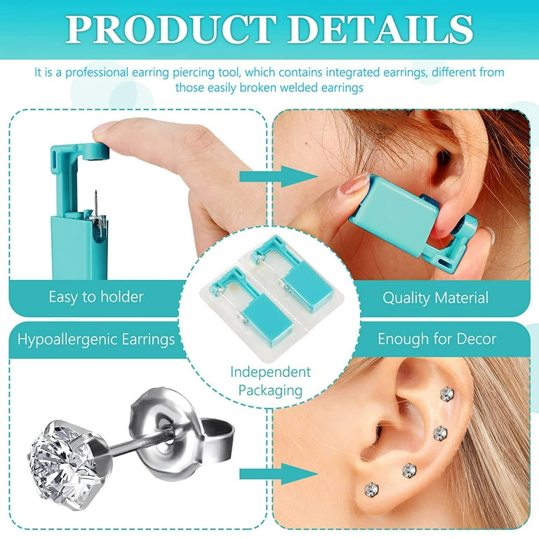 Ear Piercing Gun Tools Kit Reusable Earlobe Cartilage Earring Body