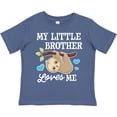 thumbnail image 3 of Inktastic My Little Brother Loves Me with Sloth and Hearts Boys or Girls Toddler T-Shirt, 3 of 5