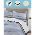 thumbnail image 4 of Quilts Queen Size Bedding Set, Blue Brown Ombre Lightweight Quilted Comforter, Vintage Shabby Blue Abstract Art Soft Reversible Bedspread Coverlet with Pillow Covers for All Season, 90" x 96", 4 of 7