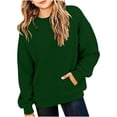 thumbnail image 5 of Abtuhar Fall Winter Sweatshirt Pullover for Middle Big Girls Solid Long Sleeve Crew Neck Tops with Side Pockets for 5-15 Years, 5 of 5