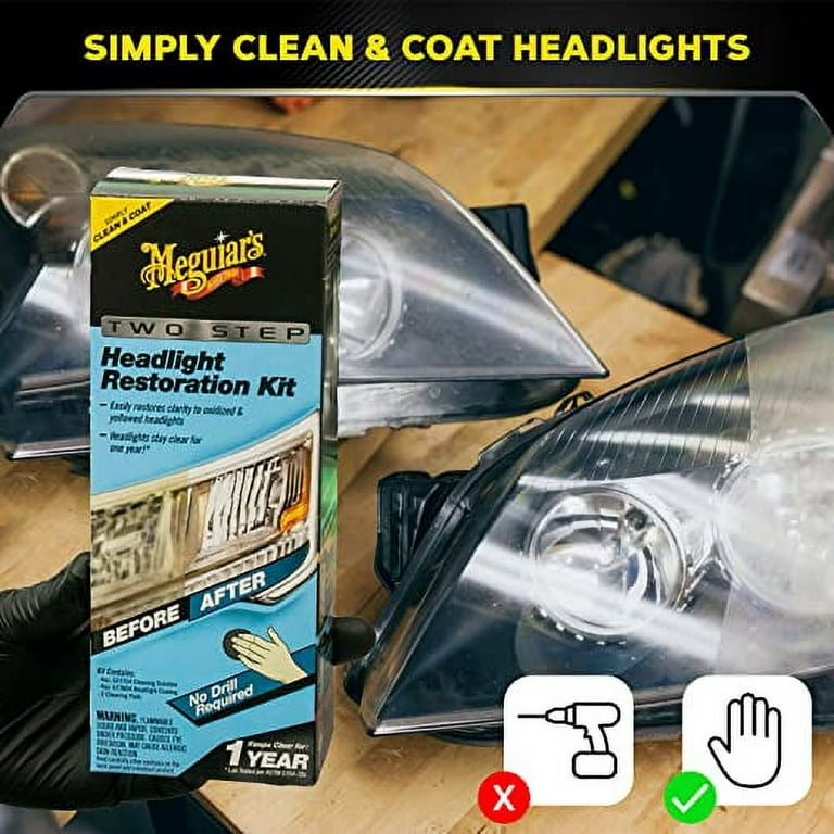 Meguiar's G297 Two Step Headlight Restoration Kit, 4 fl. oz, 1 Pack