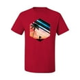 thumbnail image 2 of Wild Bobby, Surfer Walkign Across Beach Sunset, Streetwear, Men Graphic Tees, Red, X-Large, 2 of 3
