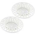 thumbnail image 1 of 2 Pcs Plastic Sink Strainer, White Drain Hair Catcher Hair Plug Hole Sink Filter for Kitchen Bathroom Bathtub Shower, 1 of 5