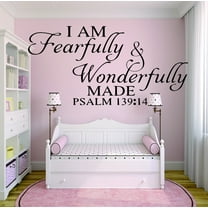 Wall Design Pieces I Am Fearfully & Wonderfully Made. Psalm 139;14 Bible Quote Kjv Inspirational Life 16x24"