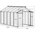 thumbnail image 3 of CazToi 6x10 FT Outdoor Walk-in Aluminum Frame Greenhouse with Roof Vent & Polycarbonate Panels & Sliding Door, 3 of 7