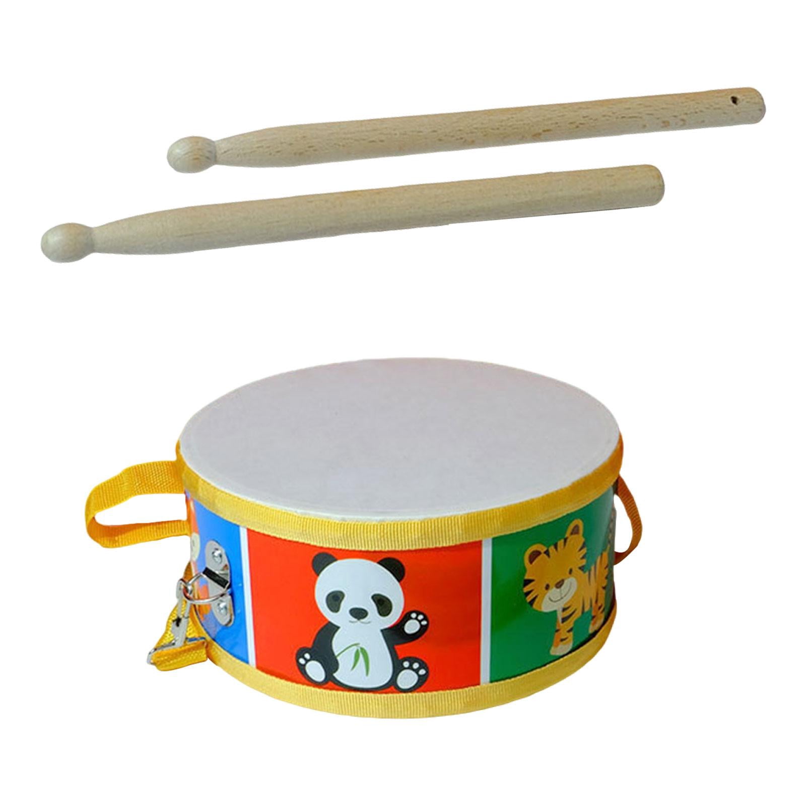 Snare Drum Percussion Instrument Music Drums 8 Inch Wooden Craftsmanship for Kids Beginners Musical Education