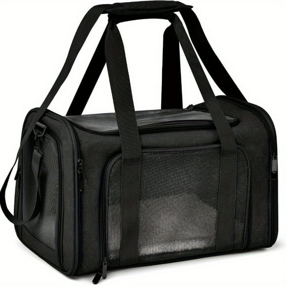 Transportadora Grande de Lados Suaves Cat y para Mascotas - Transportadora de Viaje Plegable E Impermeable - para Gatos y Cachorros de hasta 25 Lb - Adecuada para Viajes y Visitas Al Veterinario - Re