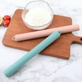 thumbnail image 3 of Rolling Pin Dough Roller for Baking with Thickened Non Stick Silicone Surface - Rolling Pin Stainless Steel Fondant Roller Pin Cookie Pastry Kitchen Accessories 10.4 X 1.05 Inches, 3 of 8