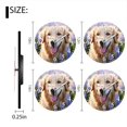 thumbnail image 2 of Round Wall Clock,Smiling Golden Retriever Dog In Blue Violet Flower Field,Silent Non-Ticking Wall Clock Decor for Home Office Kitchen Living Room Bedroom(12inch), 2 of 4