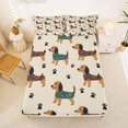 thumbnail image 5 of Homewish Cartoon Dachshund Bed Sheets,Cute Dog Paw Prints Full Size Sheets,Brown,4-Piece,1 Flat Sheet, 1 Fitted Sheet and 2 Pillowcases, 5 of 6