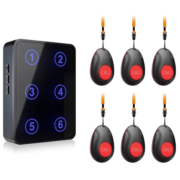 CallToU Wireless Call Button Caregiver Pager Nurse Call System for Elderly/Patients at Home/Hospital with Voice Announcements and LED Number Display