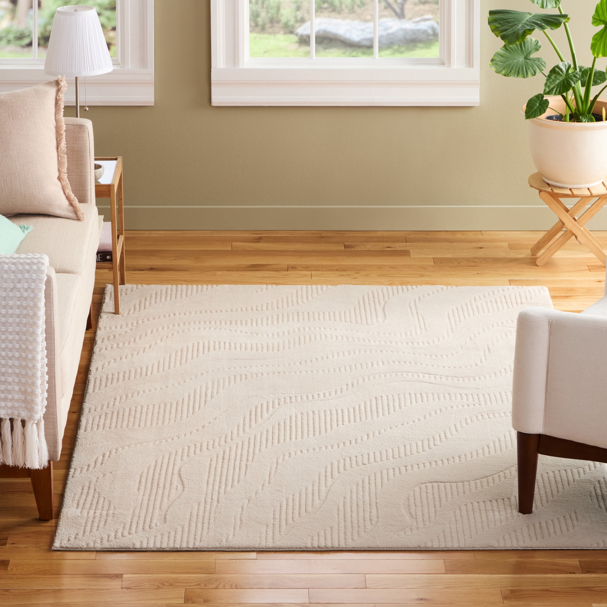 TOWN & COUNTRY EVERYDAY Lane Painterly Wave Soft Felt Everwash®, Machine Washable Area Rug with Non-Slip Backing, Modern Rug, Taupe, 1'7"x2'11"
